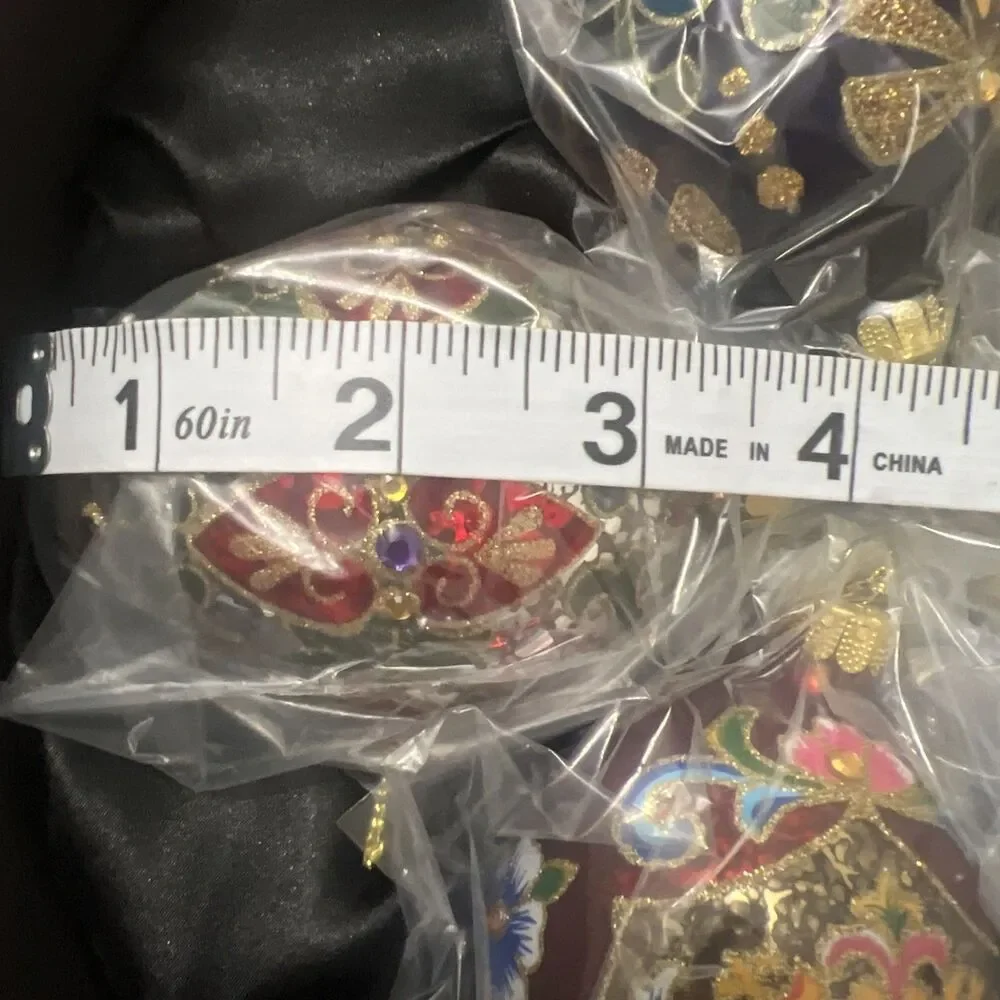 Joan Rivers Classics Collection Box Of 5 Jeweled Egg Shaped Christmas Ornaments